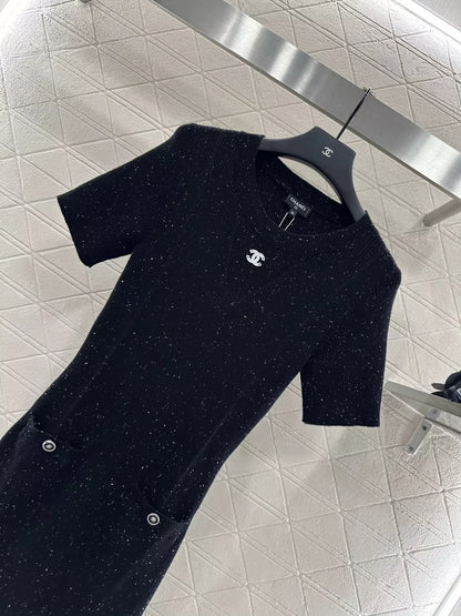 25fw Knitted short sleeved dress