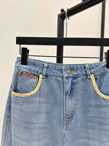 2025 Cowboy floral bound bead folding pants