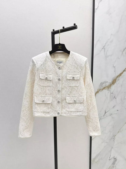 25fw Lace round neck jacket