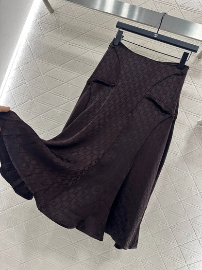 25 Jacquard Cross Collar Shirt Half Skirt Set