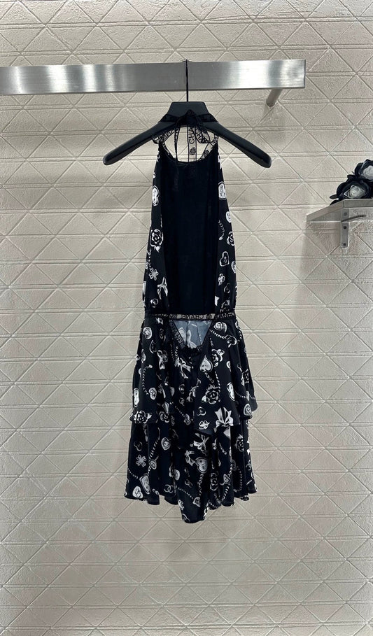 C 25 Printed halter dress