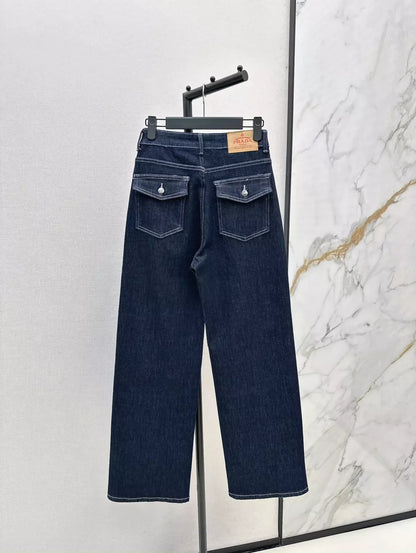 25fw Triangle logo straight leg jeans