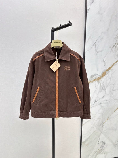 25 Spliced leather decorative denim off shoulder jacket jacket+pants
