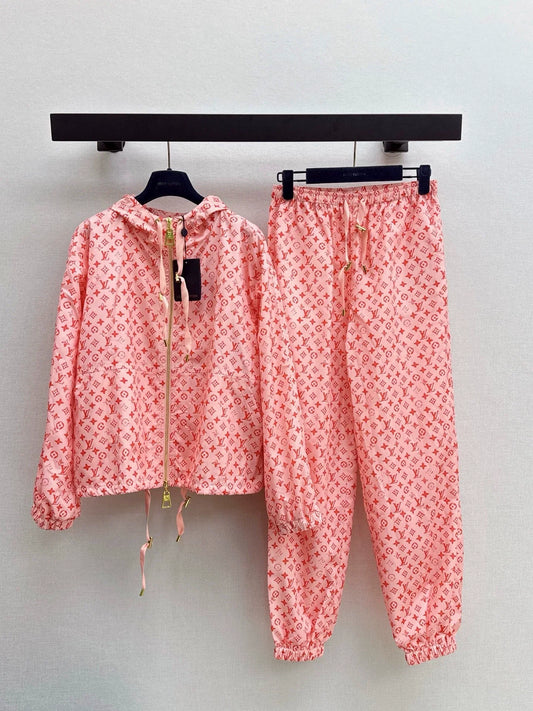 2025 Hooded printed jacket and pants set