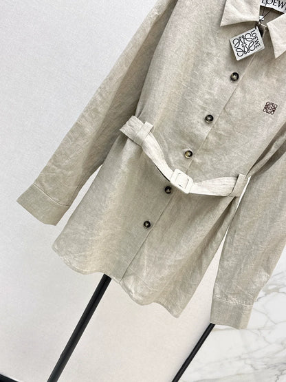 25fw Belt decoration silhouette shirt