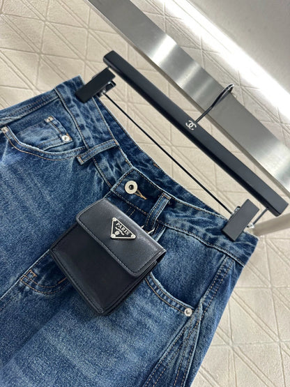 25fw Waist waist curved knife denim pants