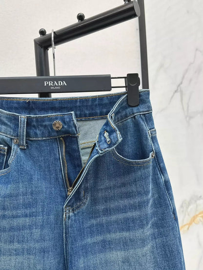 25fw Triangle logo straight leg jeans