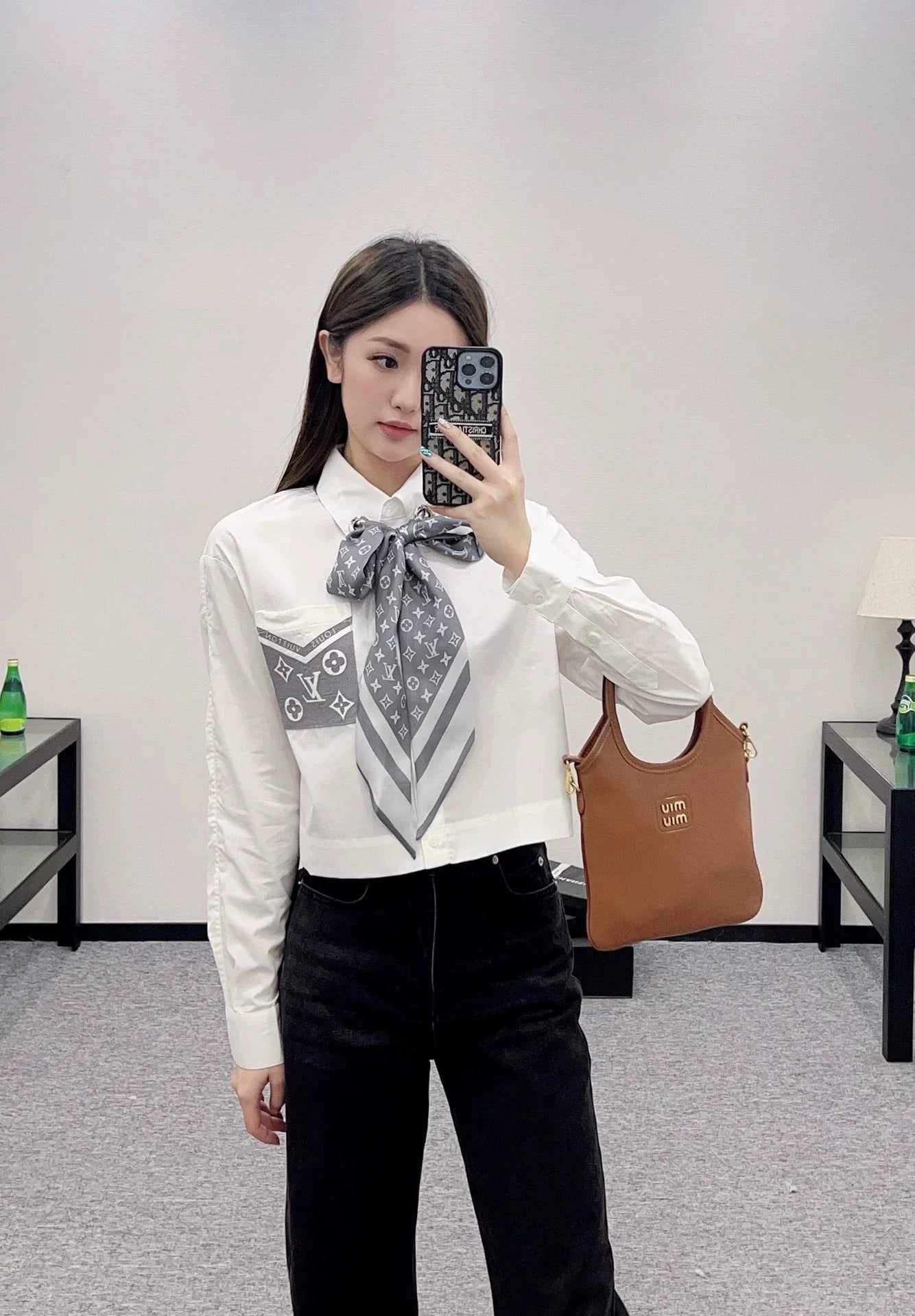 25 Silk scarf pocket shirt