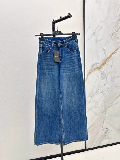 25fw Logo triangle decoration straight leg jeans