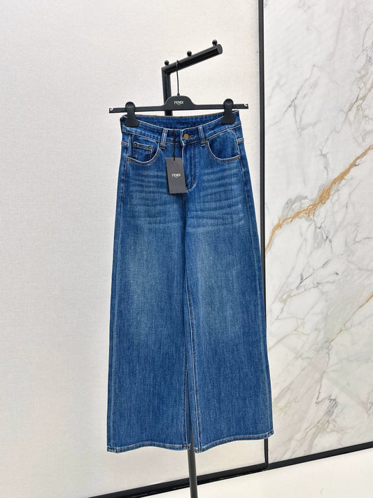 25fw Logo triangle decoration straight leg jeans