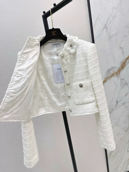 25fw 3D flower decoration short jacket