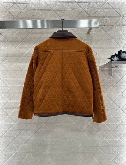25fw Color blocking cotton coat and suede jacket