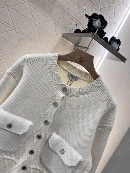 25fw  Lingge pocket knitted cardigan