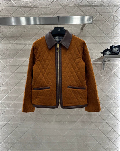 25fw Color blocking cotton coat and suede jacket