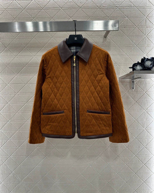 25fw Color blocking cotton coat and suede jacket