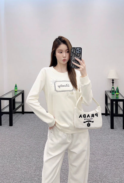 D 25 Crew Neck Letter Logo Top