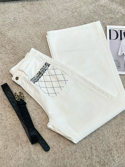 25fw Camellia diamond patterned jeans