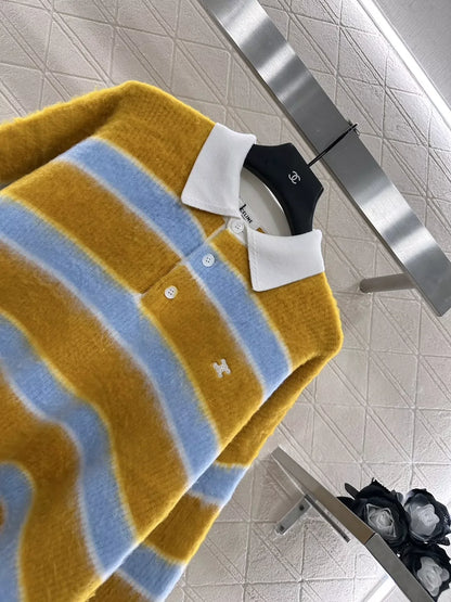 25fw New Striped Polo Sweater