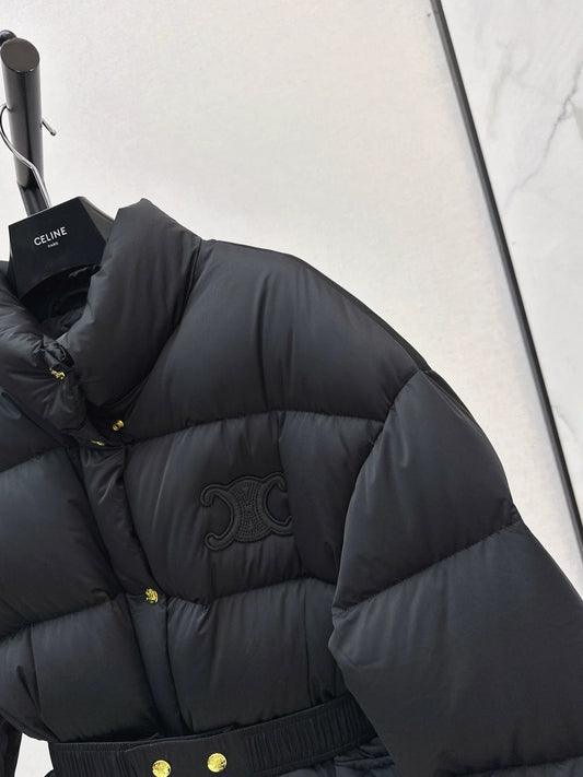 25fw Stand collar waisted down jacket