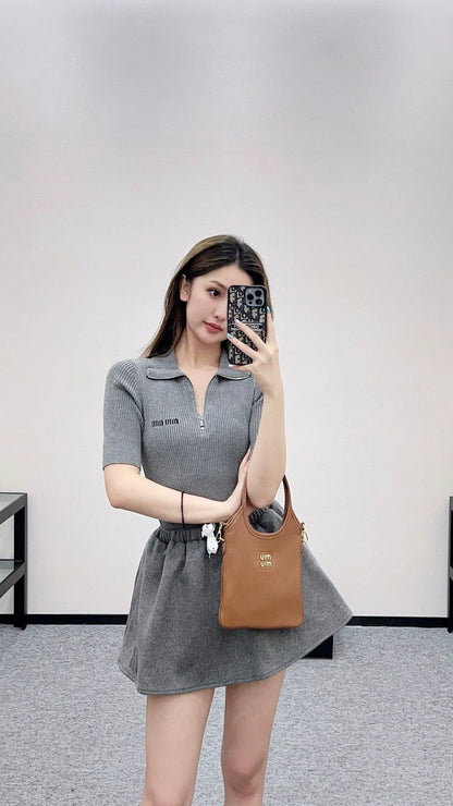 Mi 25 Lapel knitted top