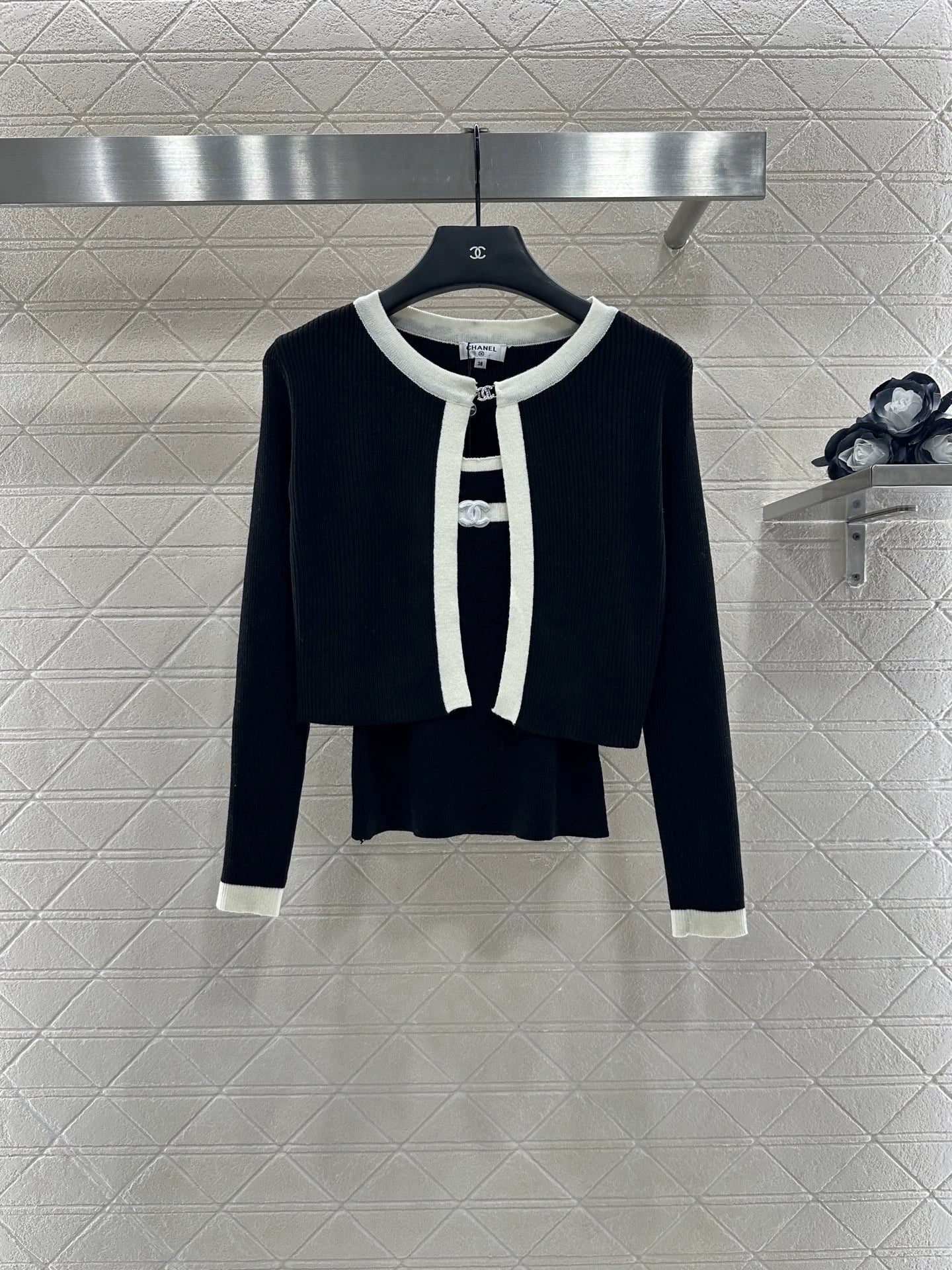 25fw Strap knit cardigan