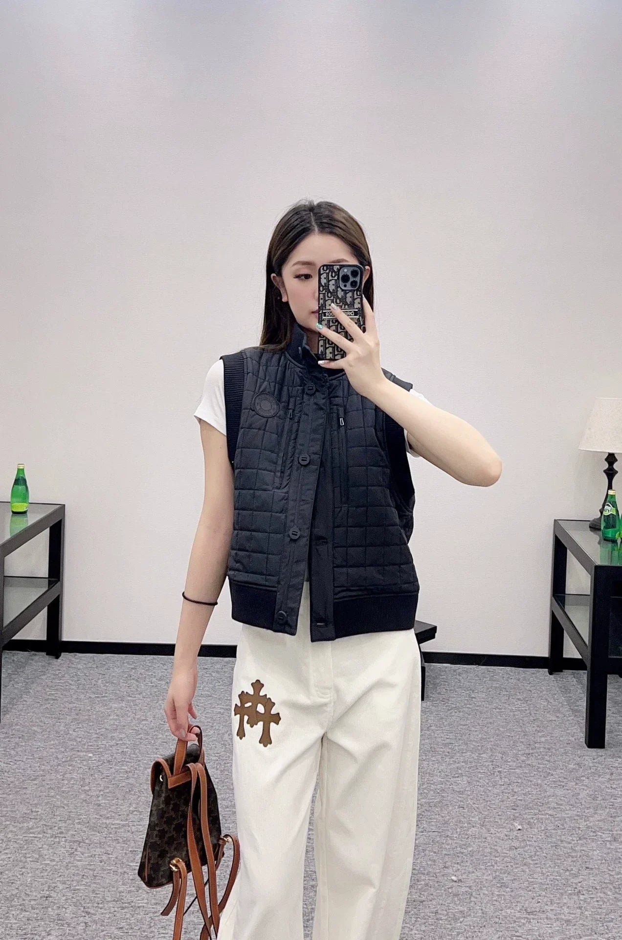 2025 Plaid down cotton jacket vest