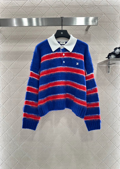 25fw New Striped Polo Sweater