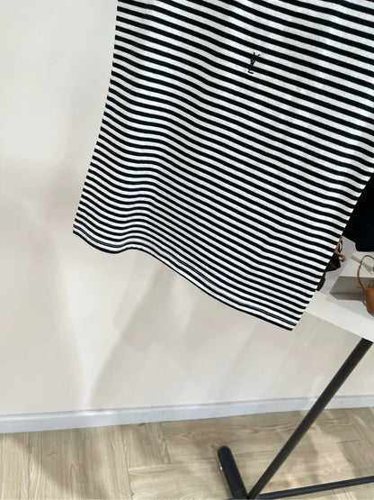25SS new black and white striped vest for spring and summer