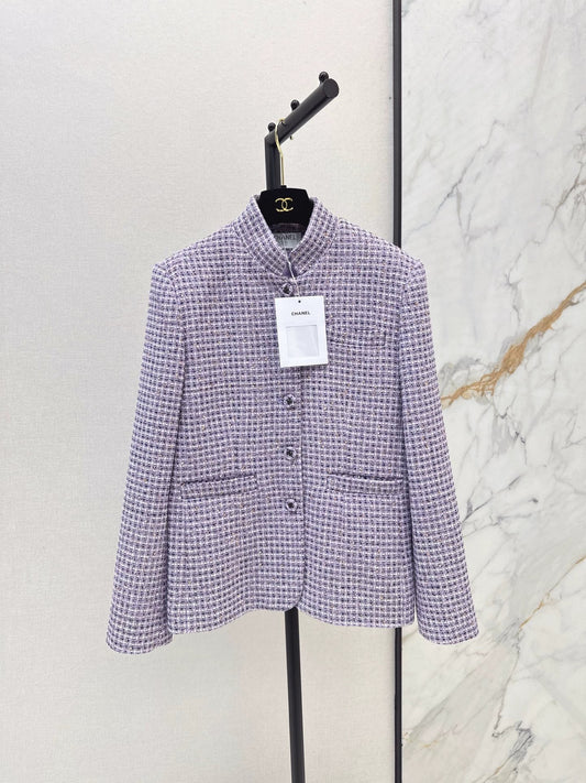 25 Weaving plaid jacket