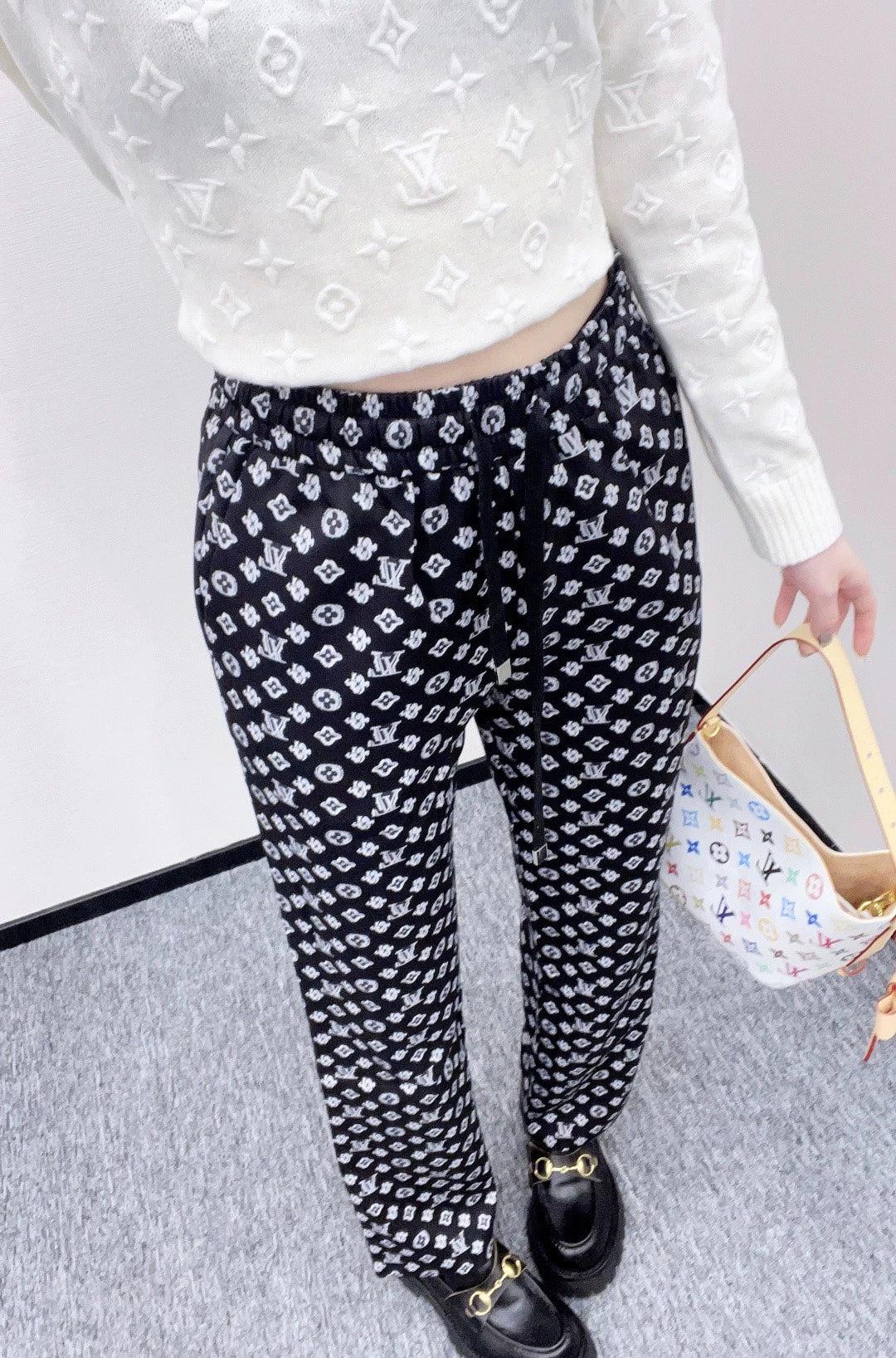 25fw Jacquard straight leg pants