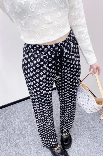 25fw Jacquard straight leg pants
