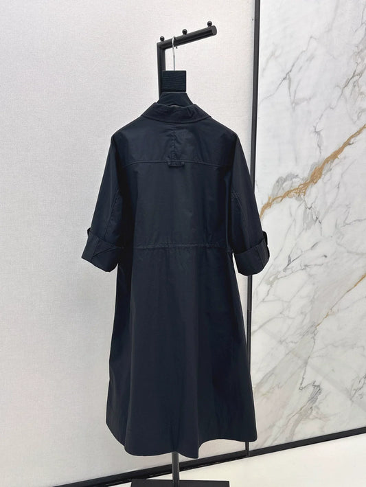 25 Shirt collar waist cinching dress