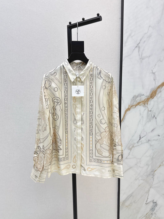 25fw Printed silk shirt
