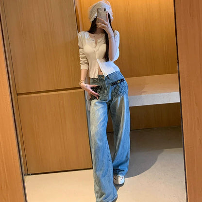 25fw Camellia diamond patterned jeans
