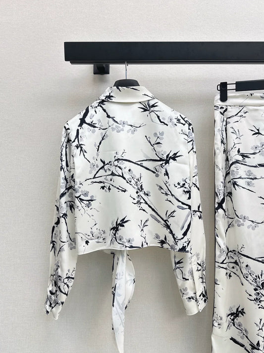 25fw Shirt+buckle decoration straight leg pants