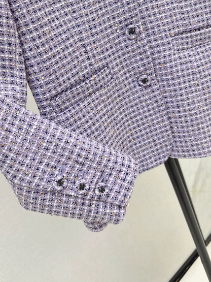 25 Weaving plaid jacket