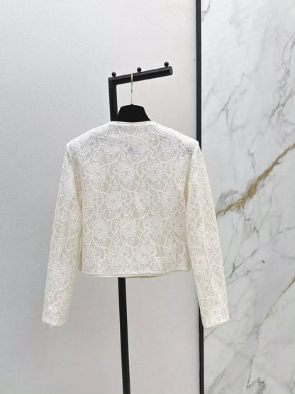 25fw Lace round neck jacket