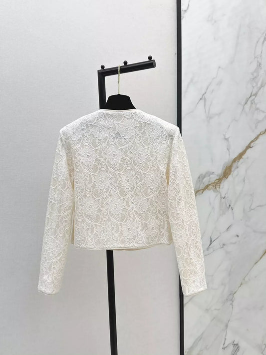 25fw Lace round neck jacket