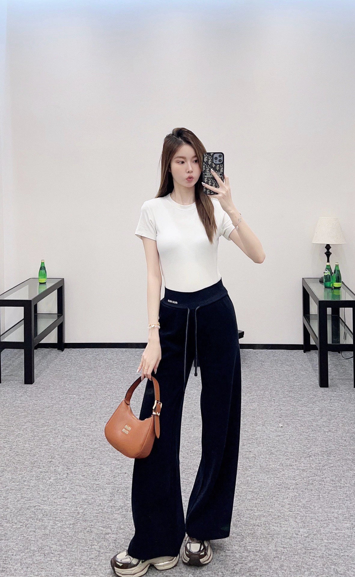 2025 Drawstring casual wide leg pants