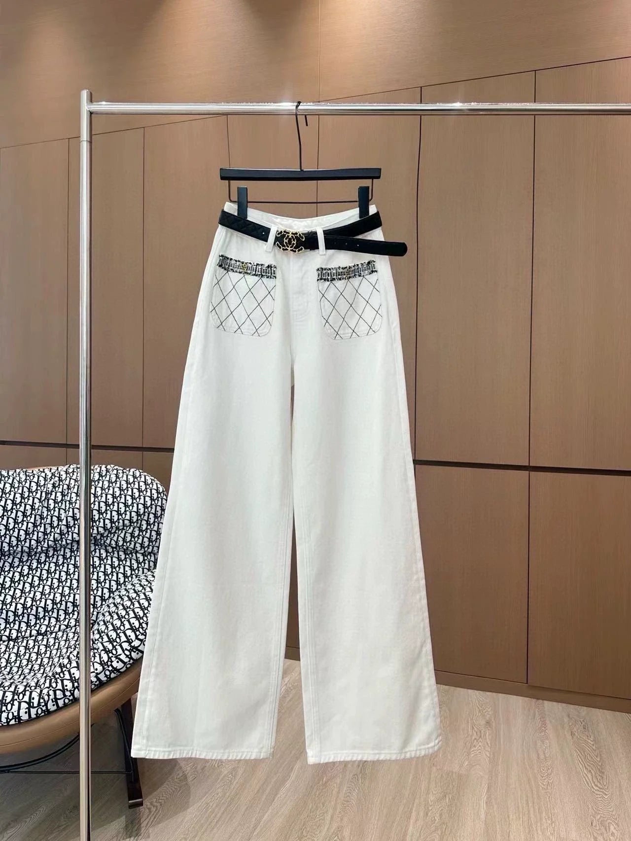 25fw Camellia diamond patterned jeans