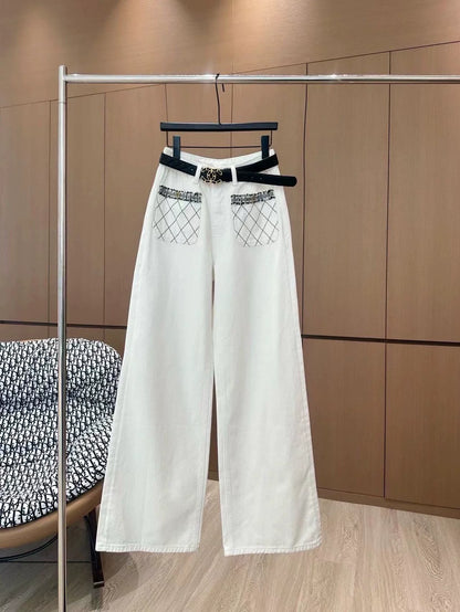 25fw Camellia diamond patterned jeans