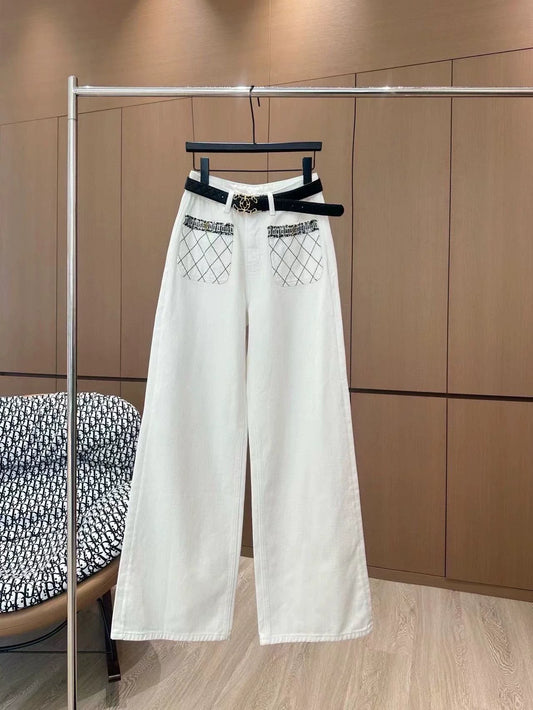 25fw Camellia diamond patterned jeans