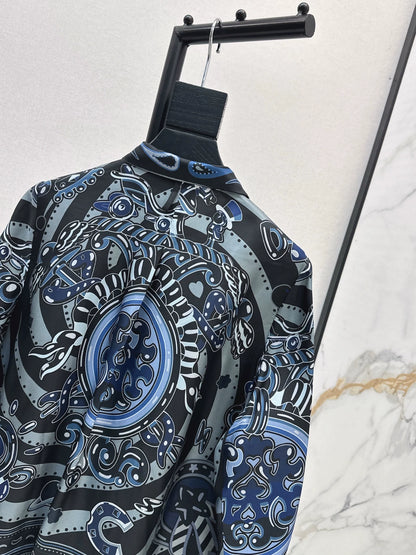 25fw Printed silk shirt