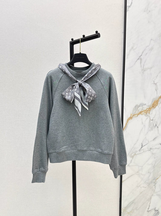 25fw Silk scarf pullover hoodie