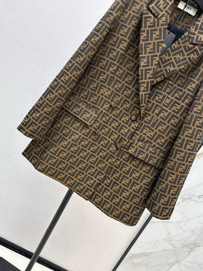 25fw Letter jacquard lapel suit jacket