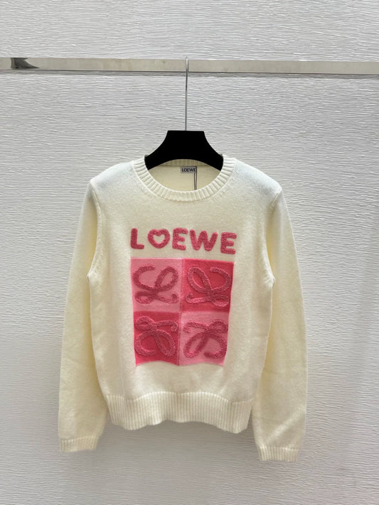 25fw Embroidered letter sweater