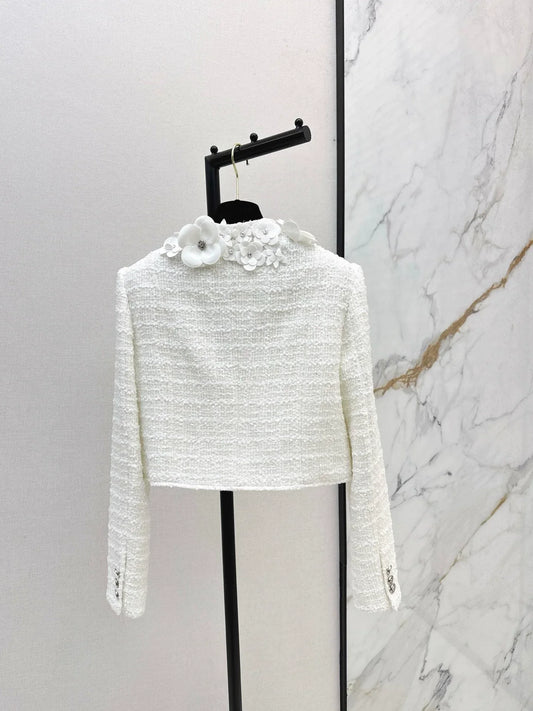 25fw 3D flower decoration short jacket