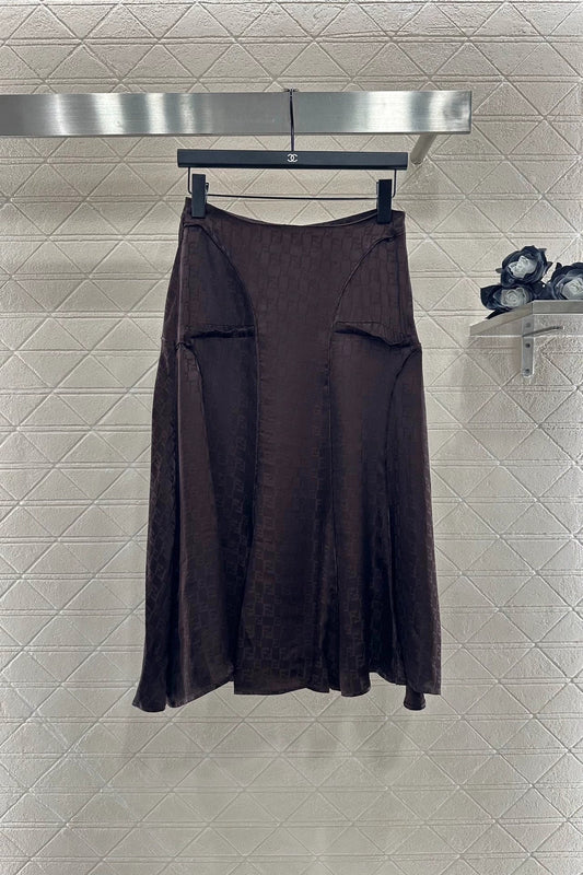 25 Jacquard Cross Collar Shirt Half Skirt Set