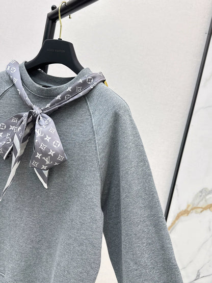 25fw Silk scarf pullover hoodie