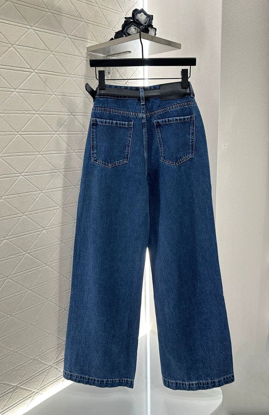 2025 Belt, straight leg denim pants